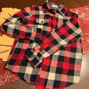 Boys flannel plaid button down